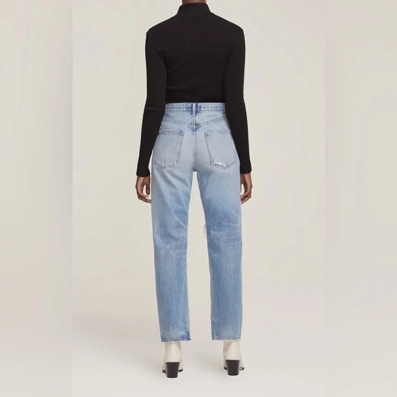 Agolde 90'S Mid Rise Distressed Loose Fit CROPPED in Major - Picture 12 of 12